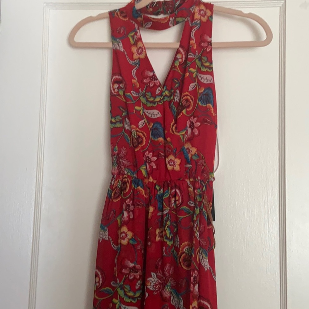 NWT floral maxi dress with small braided belt